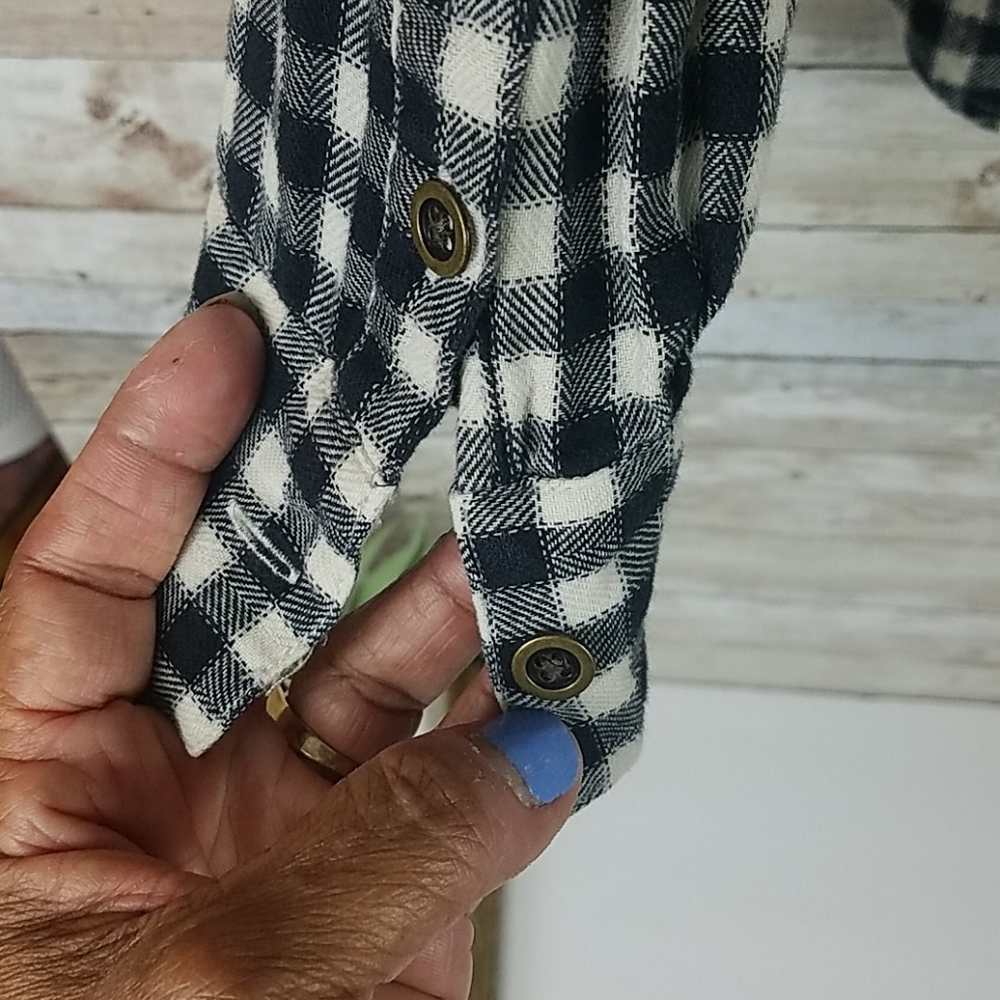 Lucky Brand, 0005, Black/White checkered top, Sz S - Picture 9 of 11